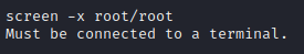 Screen requires connection to a terminal.