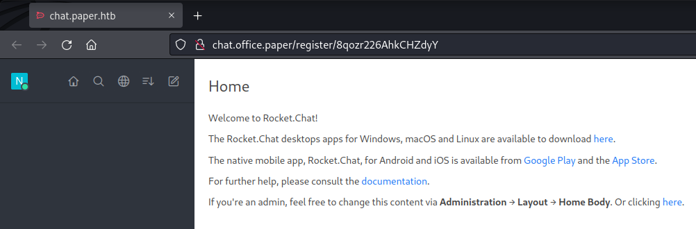 First look at Rocket Chat application.