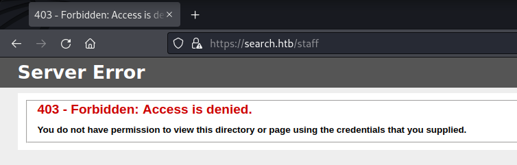 Access denied to /staff.