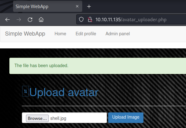 Uploading PHP code as JPG file.
