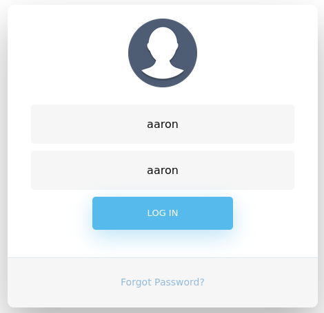 Logging in as aaron.