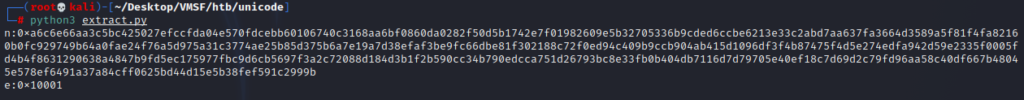 Using Python script to extract n from RSA keys.